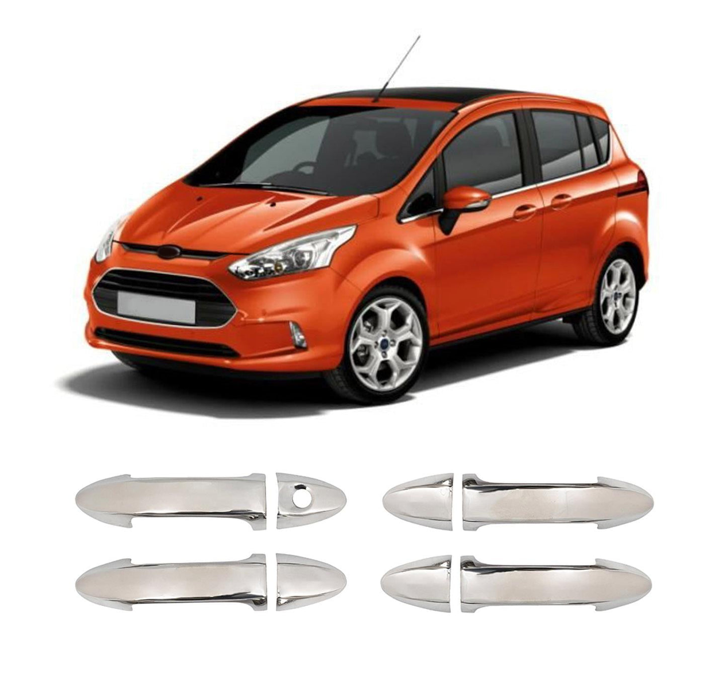 Ford B-Max (2012-2017) Stainless Steel Chrome Door Handle Covers - 4 Doors
