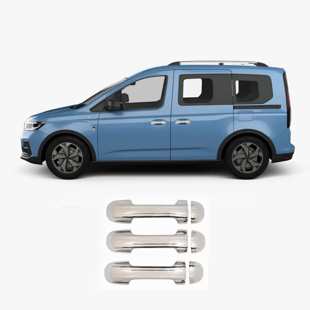 Ford Transit Connect (2002-2009) Stainless Steel Chrome Door Handle Covers - 3 Doors