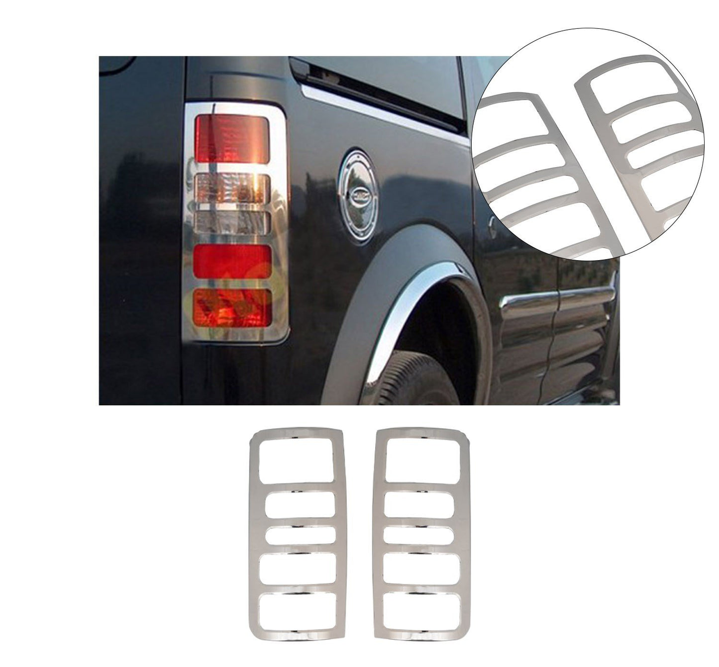 Ford Transit Connect I (2002-2013) Stainless Steel Chrome Tail Light Frames