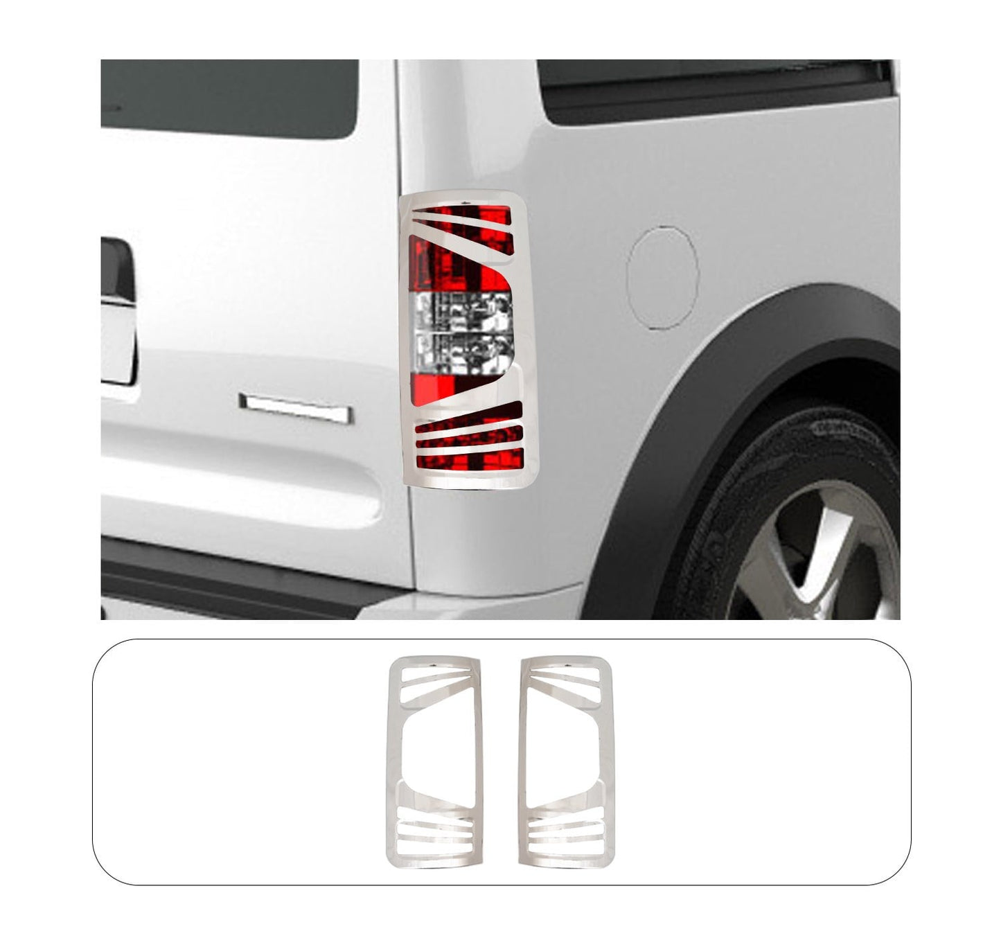 Ford Transit Connect I Facelift (2009-2014) Stainless Steel Chrome Tail Light Frames