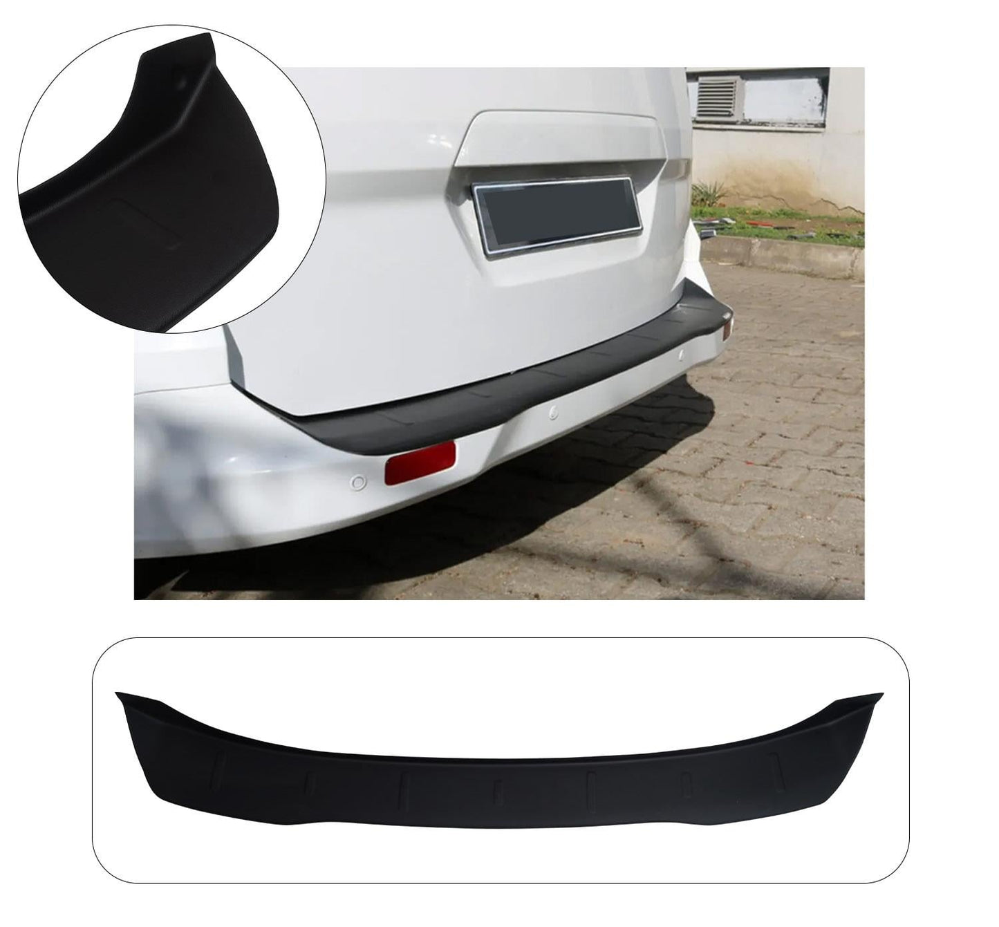 Ford Transit Courier (2014-2023) Heavy-Duty Wide ABS Rear Bumper Protector Guard