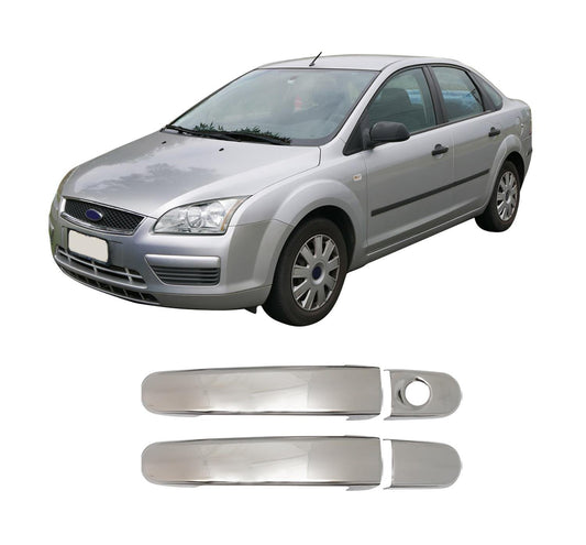 Ford Focus Mk2 (2005-2011) Stainless Steel Chrome Door Handle Covers - 2 Doors (3-Door HB / CC)