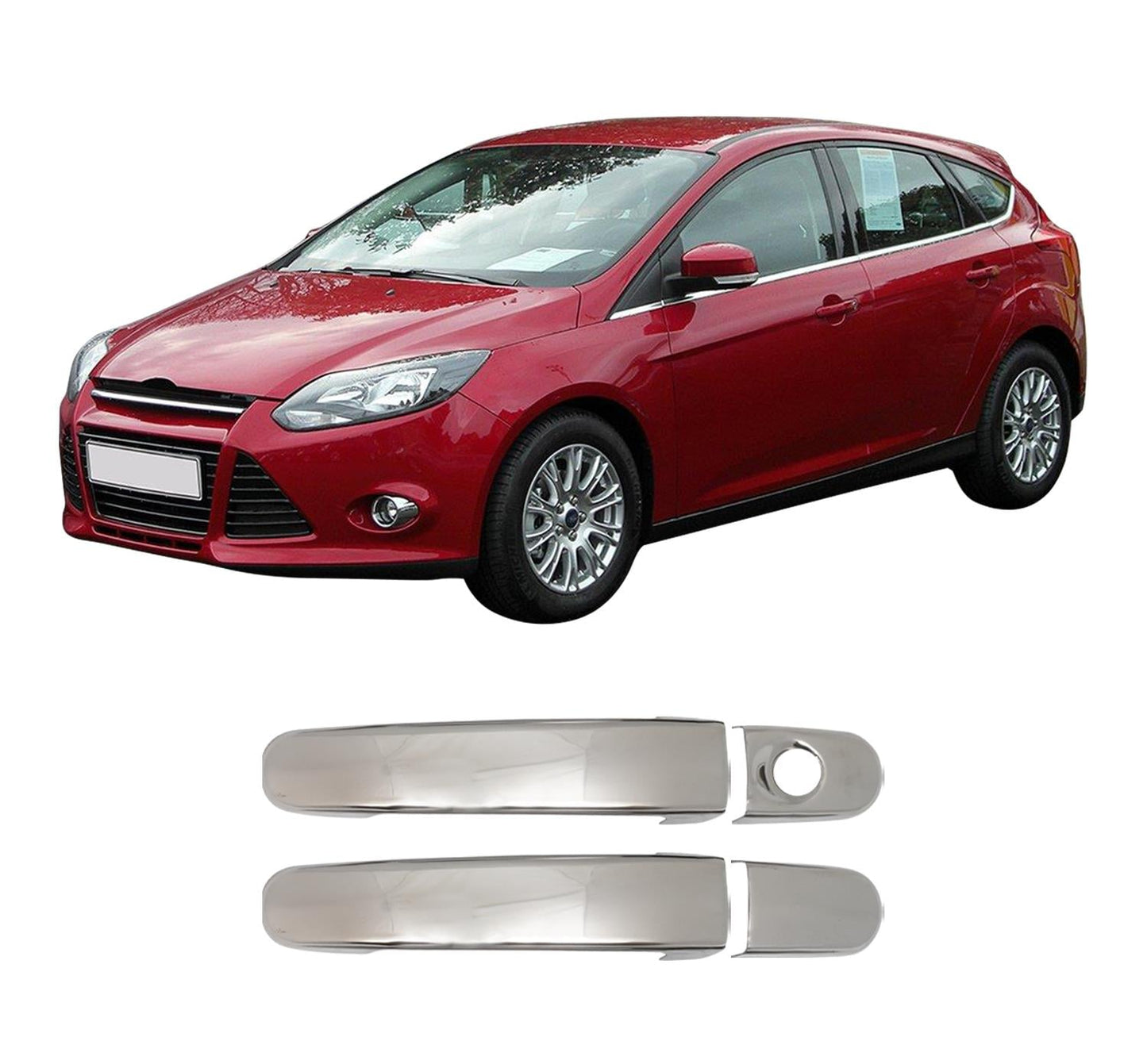Ford Focus Mk3 / Mk3.5 (2011-2017) Stainless Steel Chrome Door Handle Covers - 2 Doors (Sport / ST)