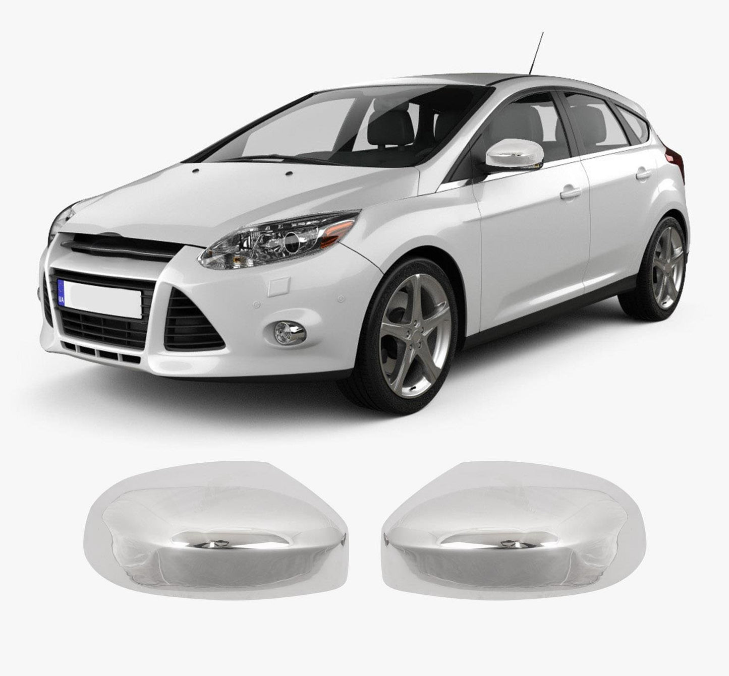 Ford Focus Mk3 2011+ Stainless Steel Side Mirror Cover Overlays
