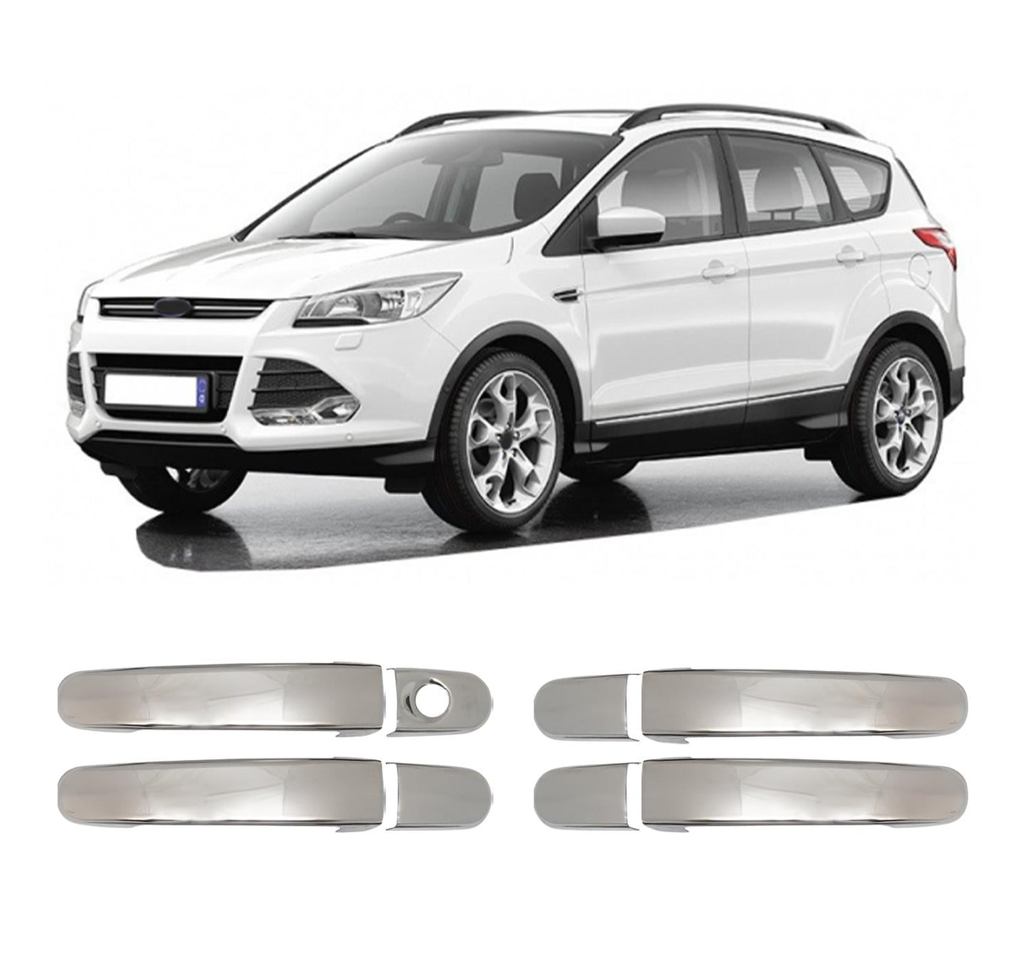 Ford Kuga Mk2 (2012-2017) Stainless Steel Chrome Door Handle Covers - 4 Doors
