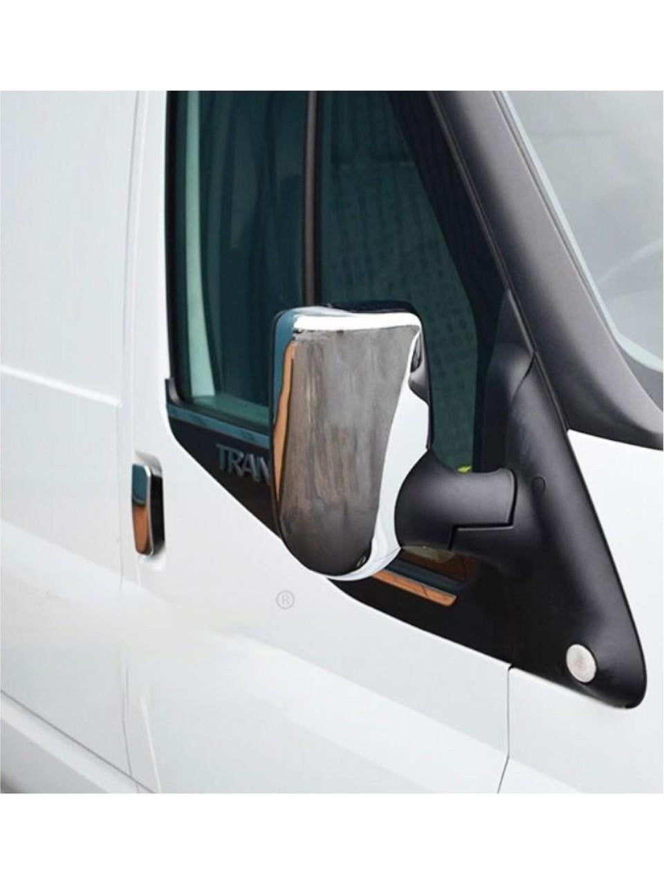 Chrome stainless steel side mirror covers for Ford Transit