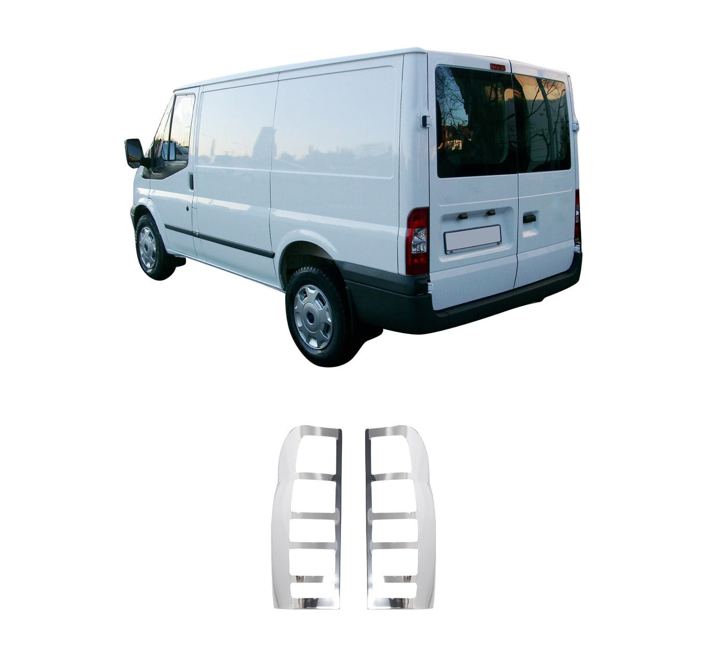 Ford Transit (2003-2014) Stainless Steel Chrome Tail Light Frames - Premium Armor