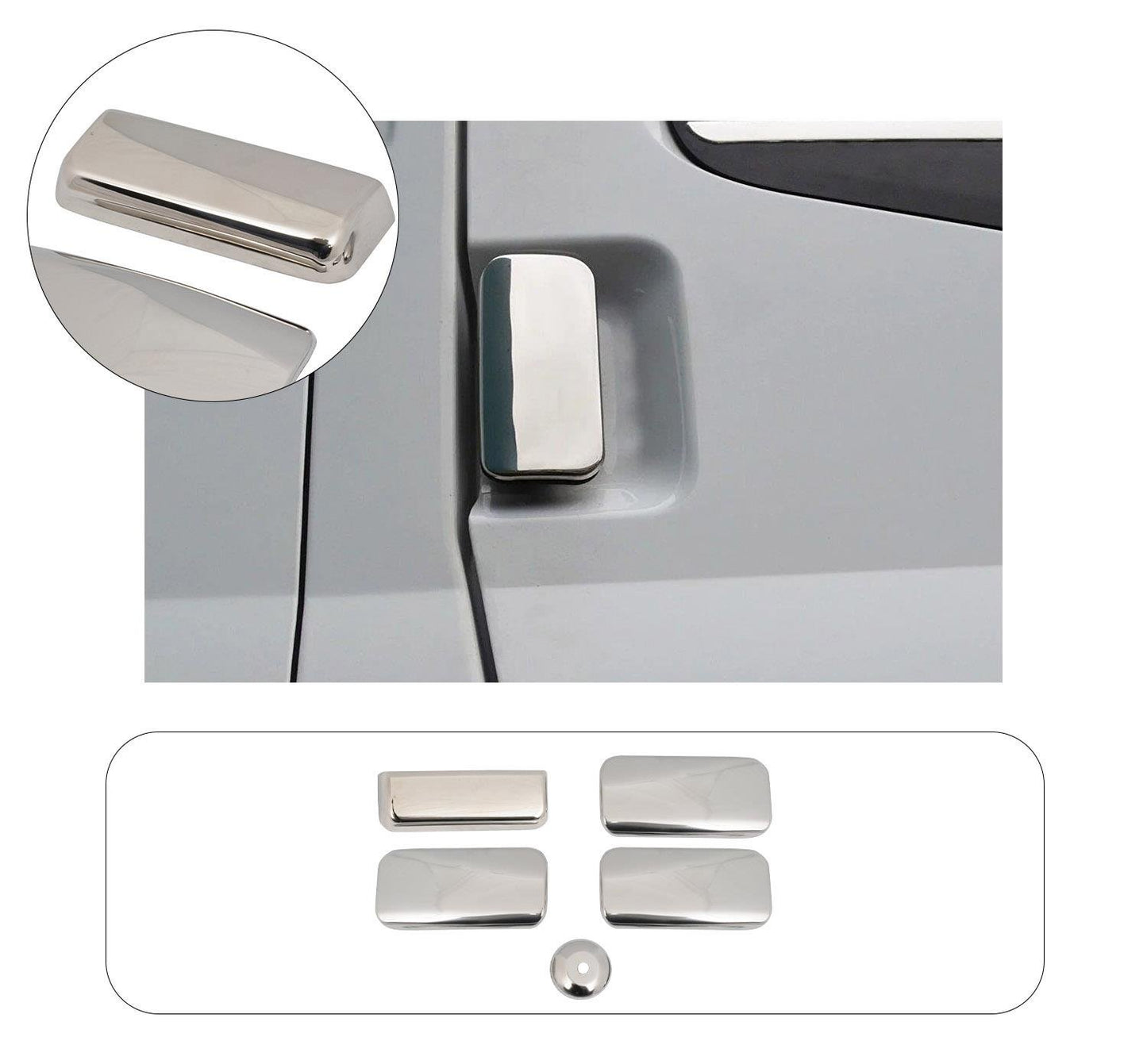 Ford Transit (2003-2014) Stainless Steel Chrome Door Handle Covers - 4 Doors