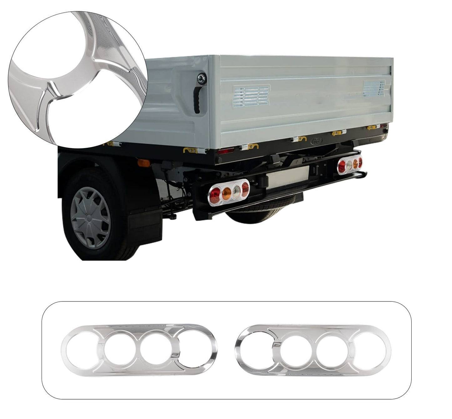 Ford Transit Chassis Cab / Pickup (2007-2019) Stainless Steel Chrome Tail Light Frames