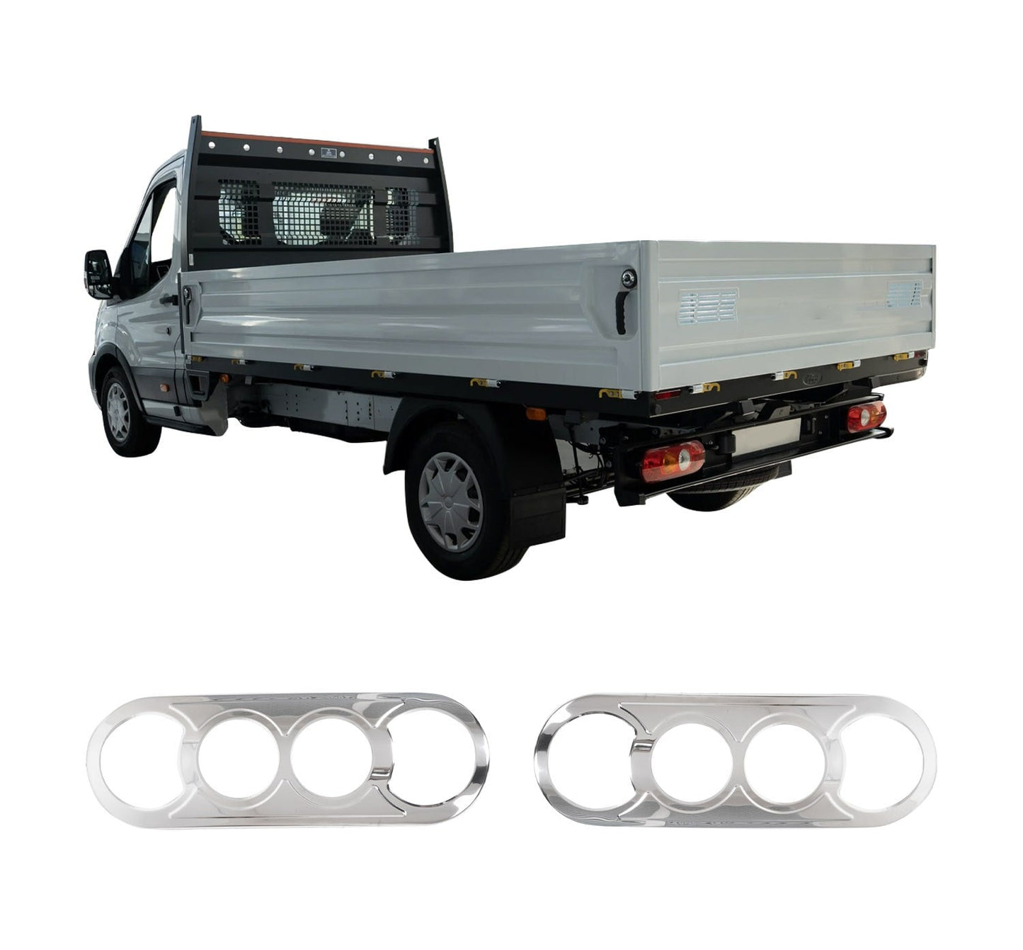 Ford Transit Chassis Cab / Pickup (2007-2019) Stainless Steel Chrome Tail Light Frames