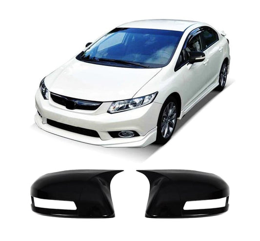 Honda Civic FB7 ABS black bat style mirror cover overlay