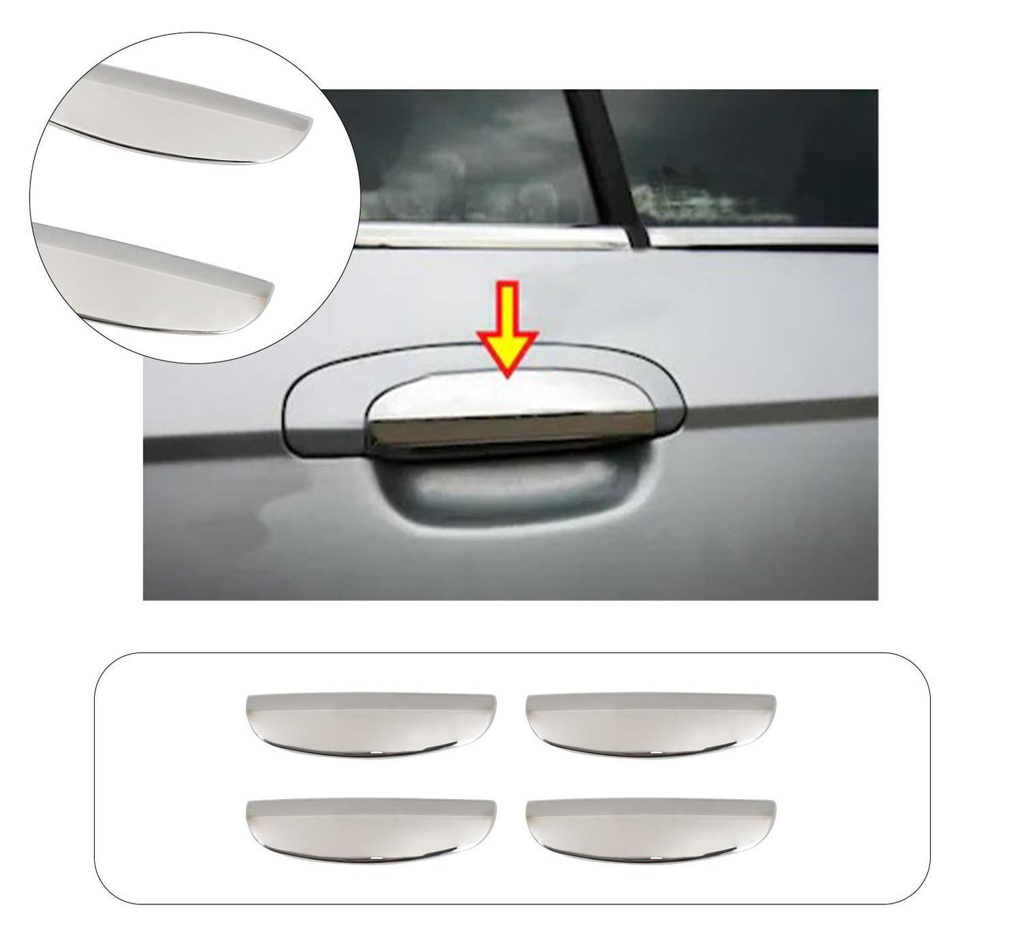 Hyundai Getz (09.2002-2011) Stainless Steel Chrome Door Handle Covers - 4 Doors