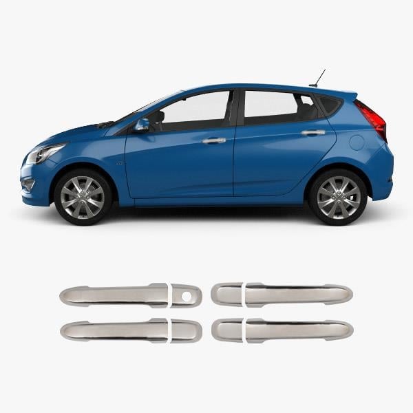 Hyundai Accent Era (2006-2012) Stainless Steel Chrome Door Handle Covers - 4 Doors