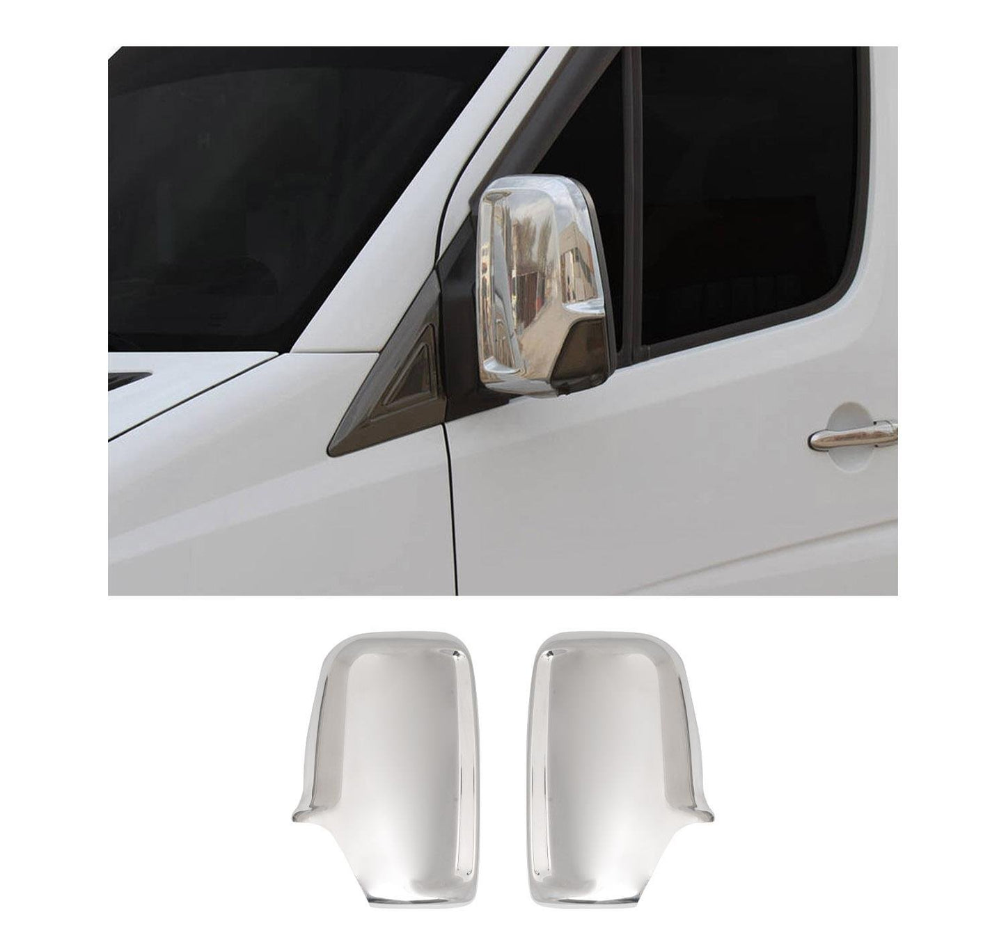 Chrome stainless steel side mirror covers for Mercedes-Benz Sprinter W906