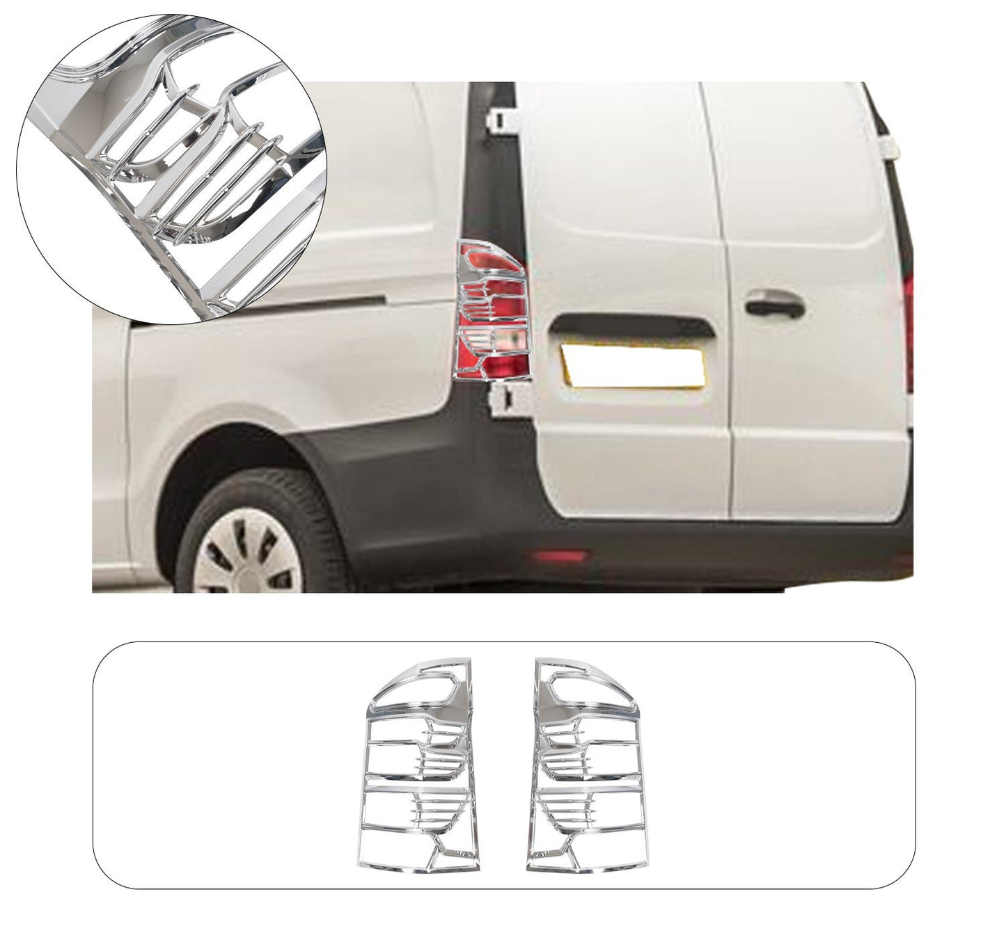 Mercedes-Benz Vito W447 (2015-Present) Stainless Steel Chrome Tail Light Frames