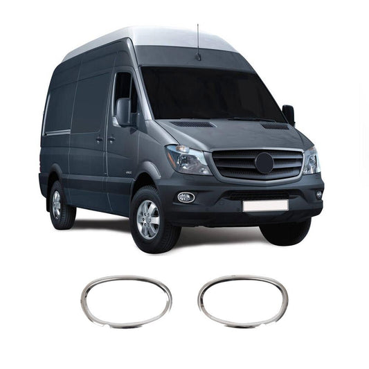 Mercedes-Benz Sprinter W906 (2006-2018) Stainless Steel Chrome Front Fog Light Trims - 2 Pieces