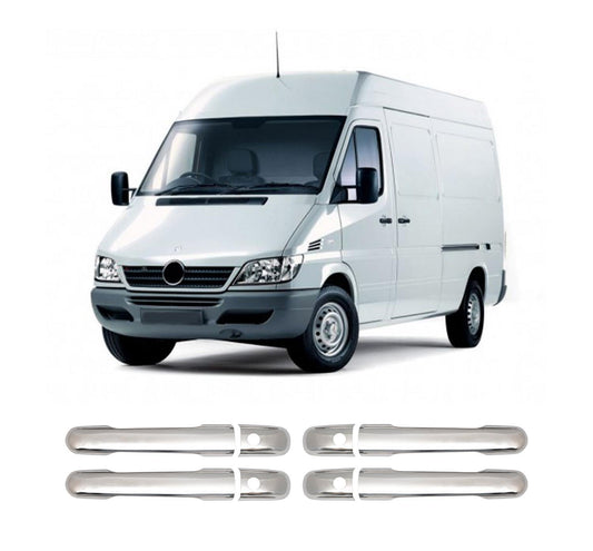 Mercedes Sprinter W901 (1998-2006) Stainless Steel Chrome Door Handle Covers - 4 Pcs (2 Keyholes)