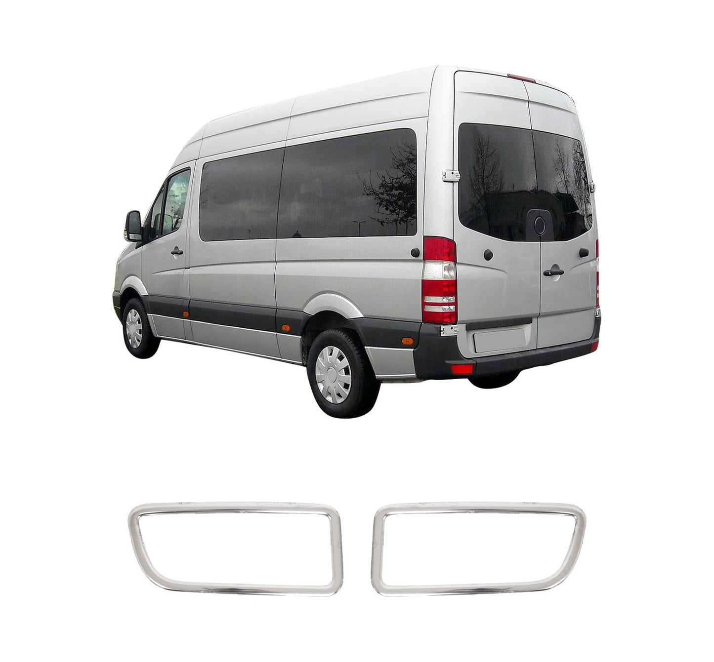 Mercedes-Benz Sprinter W906 (2006-2018) Stainless Steel Chrome Rear Reflector Trims - 2 Pieces