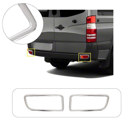 Mercedes-Benz Sprinter W906 (2006-2018) Stainless Steel Chrome Rear Reflector Trims - 2 Pieces