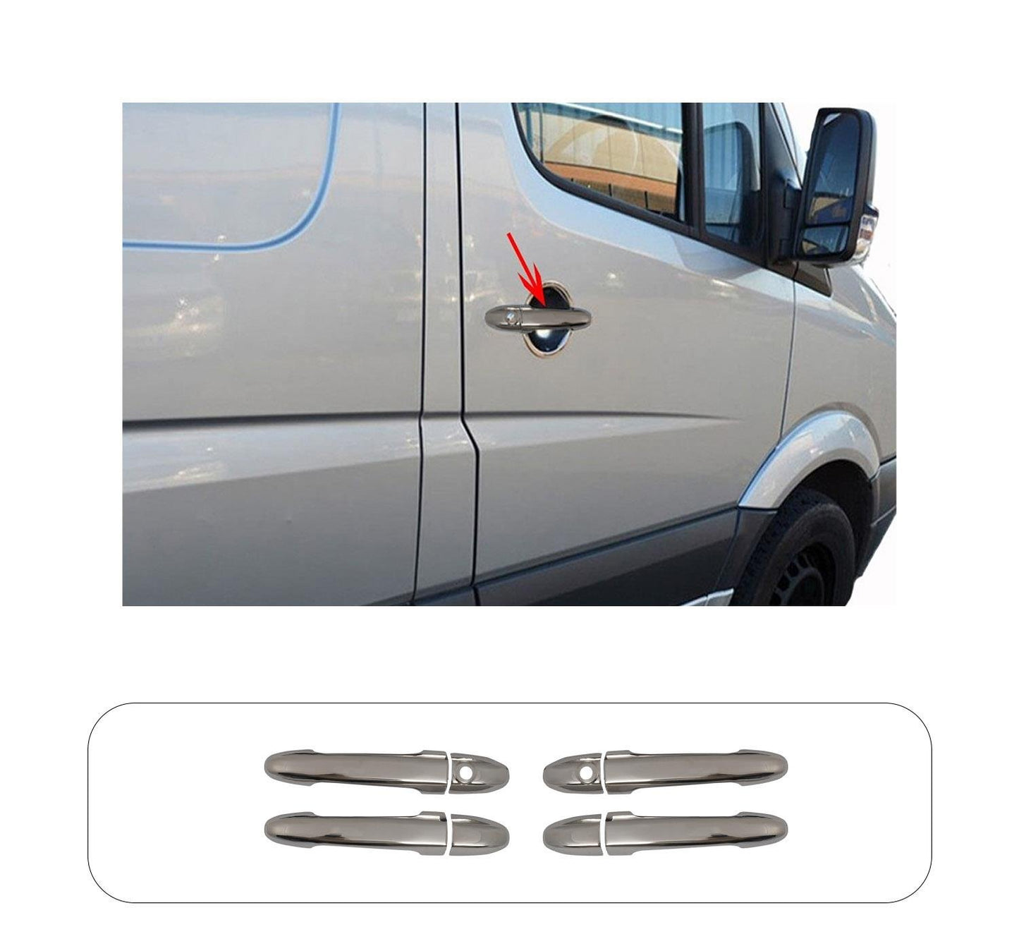 Mercedes-Benz Sprinter W906 (2006-2018) Stainless Steel Chrome Door Handle Covers - 4 Doors