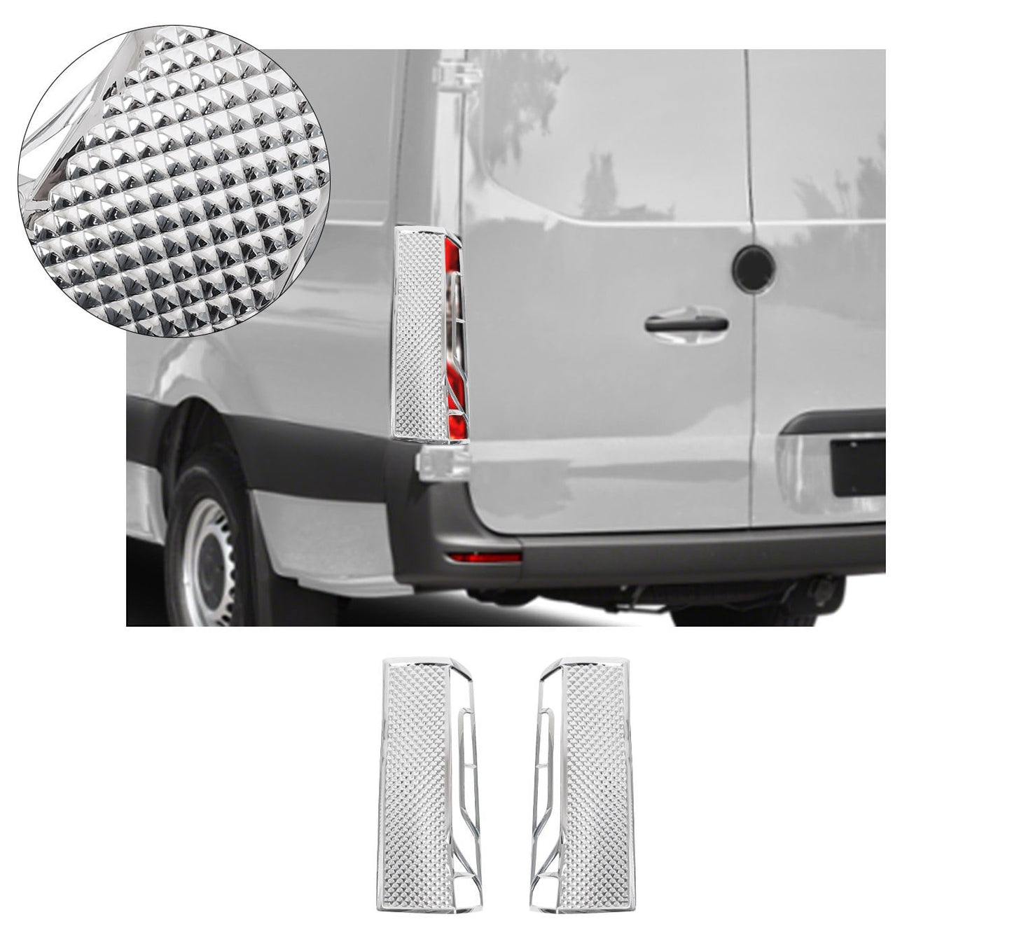 Mercedes-Benz Sprinter W907 (2018-Present) Stainless Steel Chrome Tail Light Frames