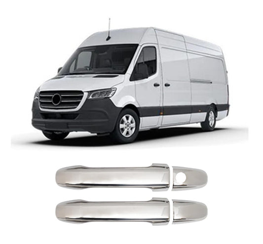 Mercedes-Benz Sprinter W907 / W910 (2019-Present) Stainless Steel Chrome Door Handle Covers - 2 Doors