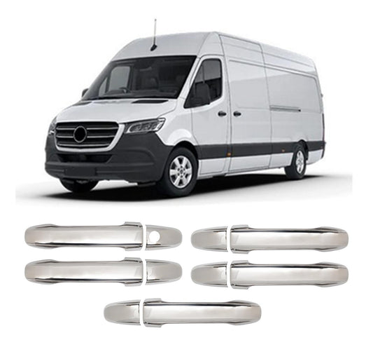 Mercedes-Benz Sprinter W907 / W910 (2019-Present) Stainless Steel Chrome Door Handle Covers - 5 Doors