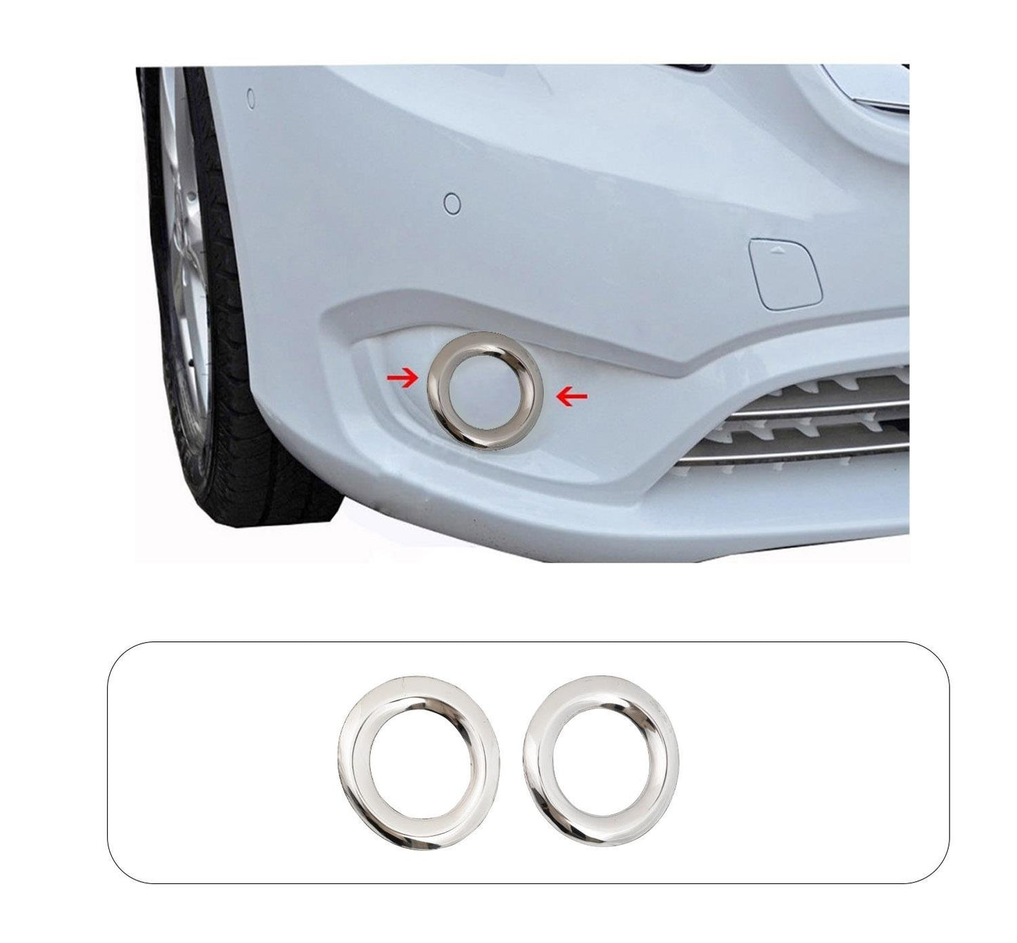 Mercedes-Benz Vito W447 (2014-Present) Stainless Steel Chrome Front Fog Light Trims - 2 Pieces