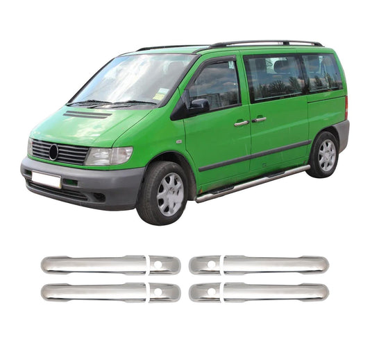 Mercedes-Benz Vito W638 (1996-2003) Stainless Steel Door Handle Covers - 4 Doors (With Keyholes)