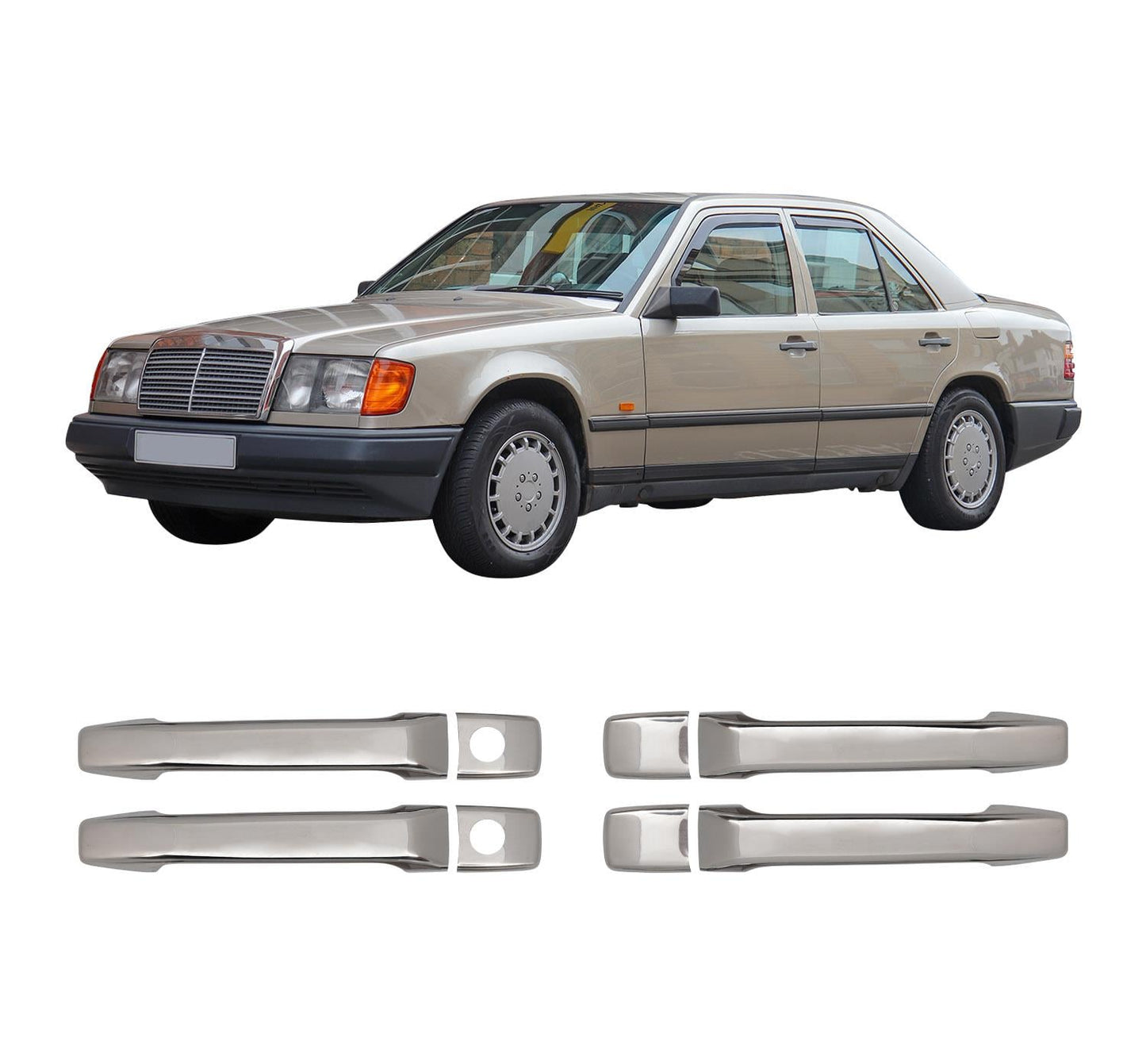 Mercedes-Benz E-Class W124 (1984-1995) Stainless Steel Chrome Door Handle Covers - 4 Doors