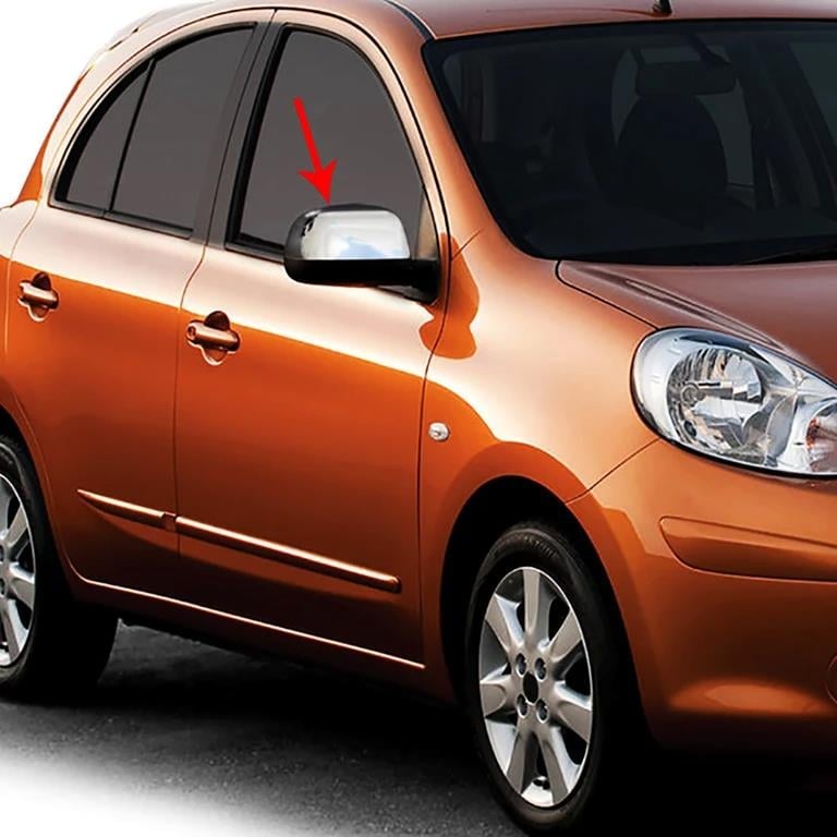 Nissan Micra IV K13 exterior mirror trim stainless steel accessory