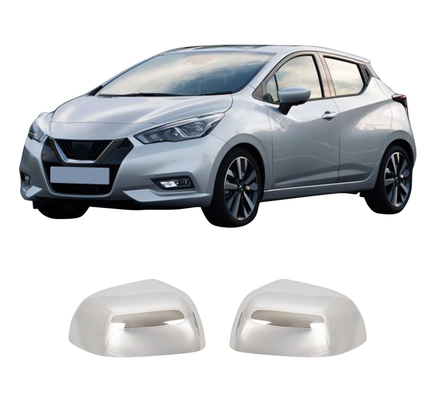 Nissan Micra K13 2010-2017 stainless steel mirror cover overlay