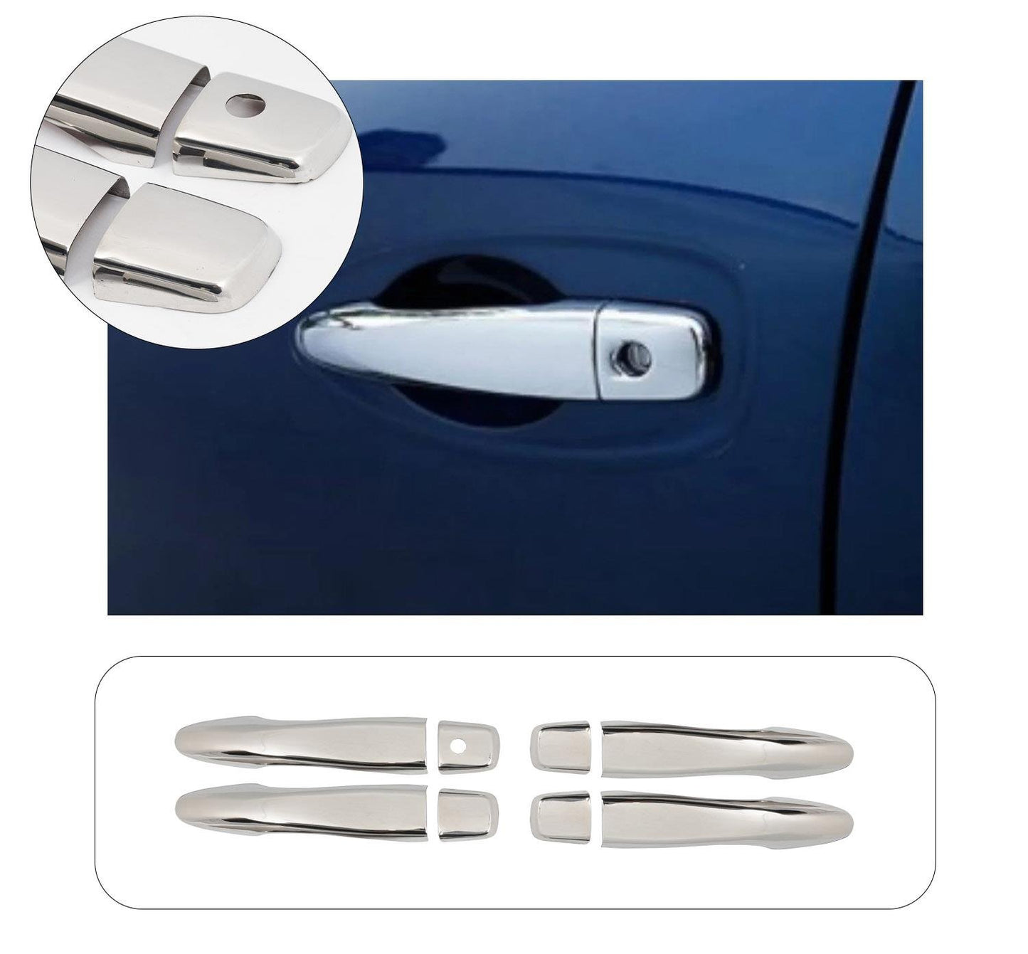 Nissan Navara NP300 (2015-Present) Stainless Steel Chrome Door Handle Covers - 4 Pieces