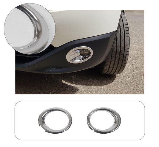 Nissan Qashqai J10 Facelift (2010-2013) Stainless Steel Chrome Front Fog Light Trims - 2 Pieces