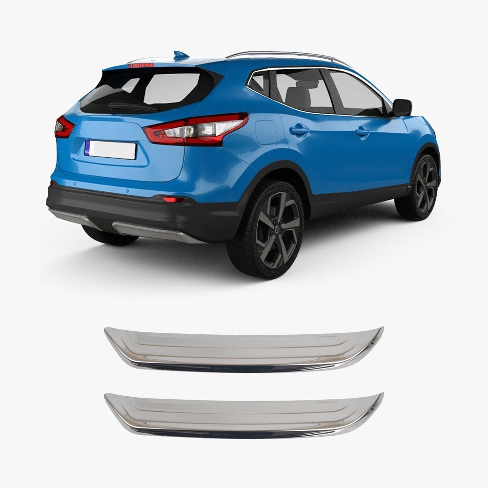Nissan Qashqai J11 (2014-2021) Stainless Steel Chrome Rear Bumper Exhaust Trims