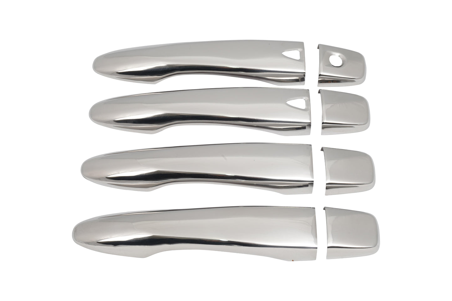 Nissan Qashqai J11 (2014-2021) Stainless Steel Chrome Door Handle Covers - 4 Doors Set (With Keyless Entry Sensor Cutouts)