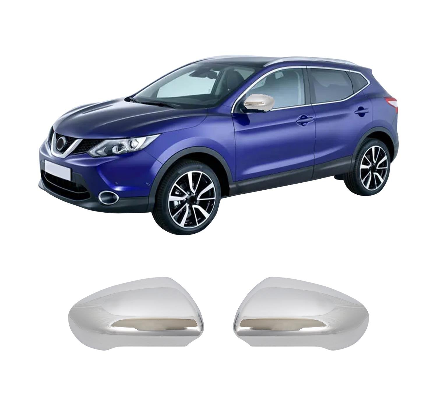 Nissan Qashqai J10 2007-2014 ABS chrome mirror cover overlay