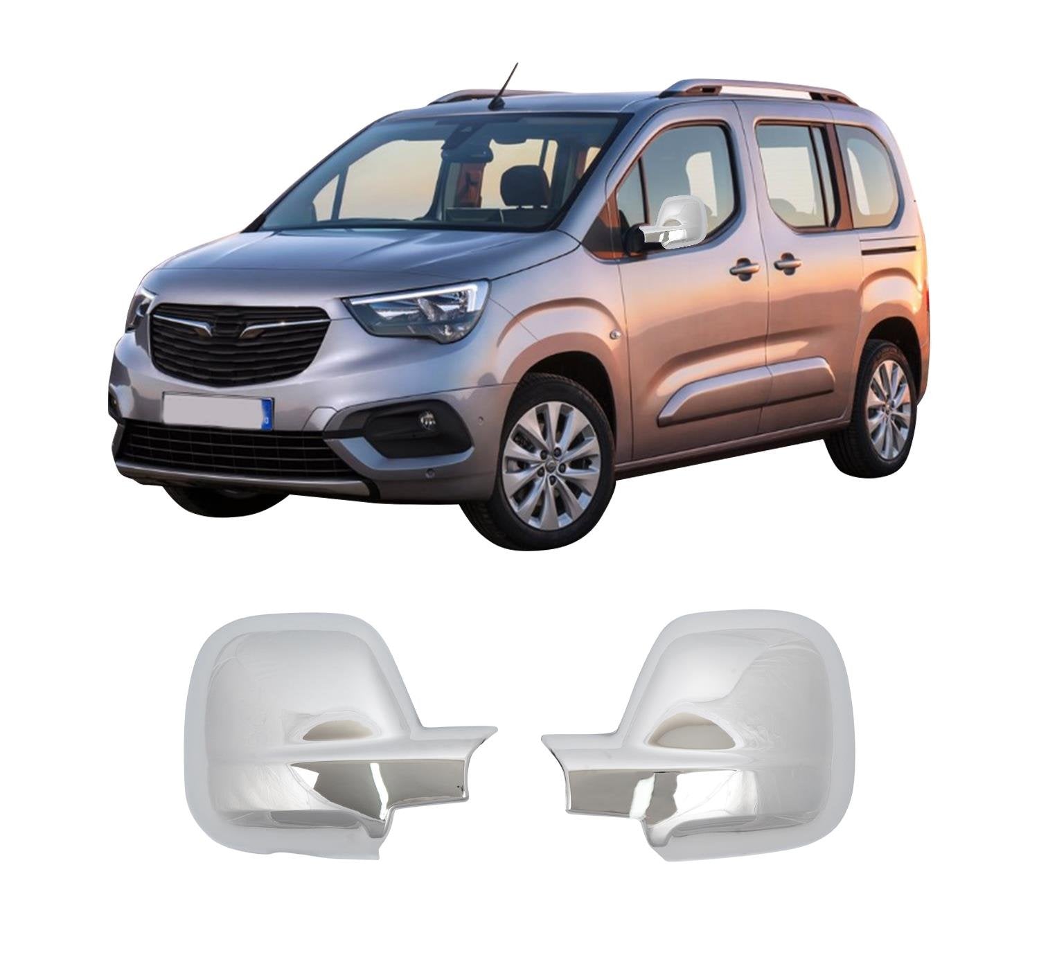 Opel Combo E 2019 ABS chrome mirror cover overlay
