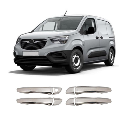 Opel Combo E (2019-Present) Stainless Steel Chrome Door Handle Covers - 4 Doors (1 Keyhole)