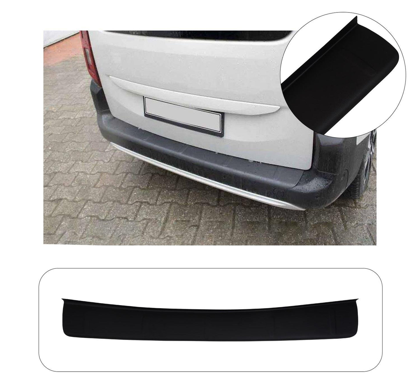 Opel Combo Life / Cargo Edition E (2018-Present) Heavy-Duty Wide ABS Rear Bumper Protector Guard