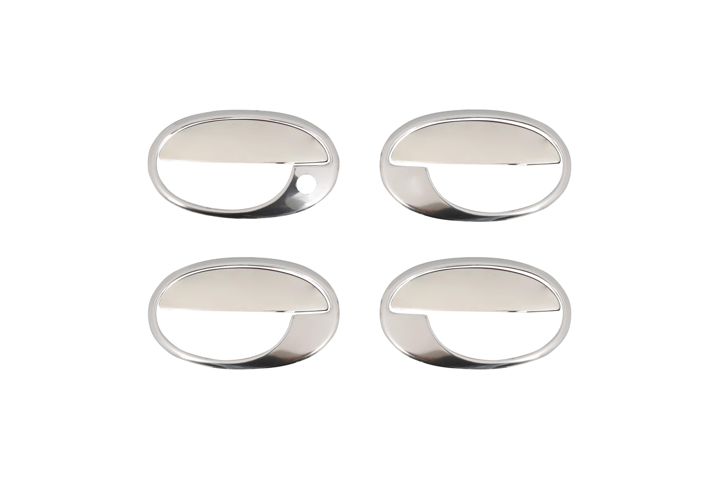 Opel Corsa C (2000-2006) Stainless Steel Chrome Door Handle Covers with Frame Surrounds - 4 Doors Full Set