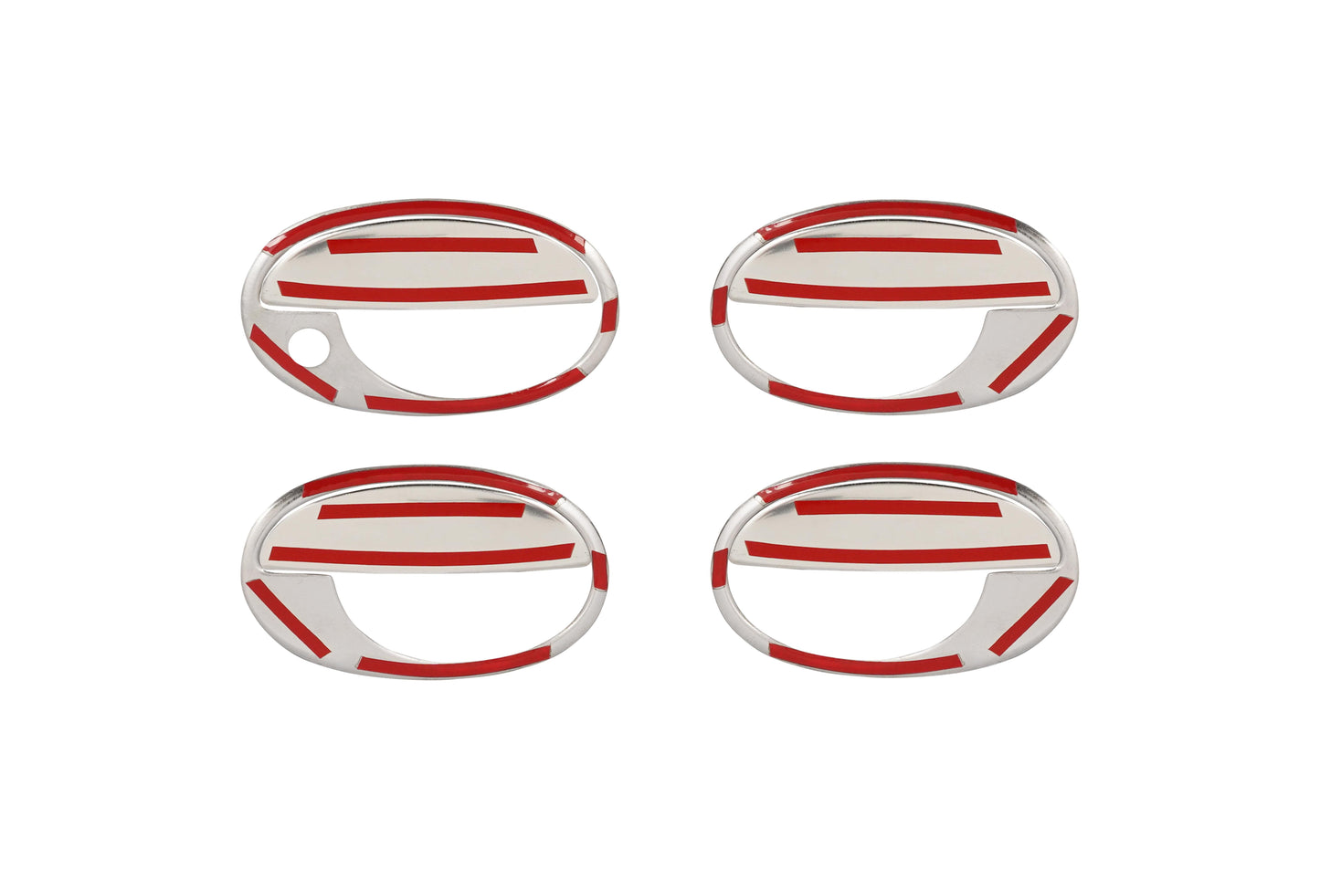 Opel Corsa C (2000-2006) Stainless Steel Chrome Door Handle Covers with Frame Surrounds - 4 Doors Full Set