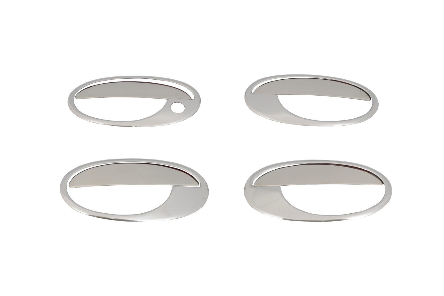 Opel Corsa C (2000-2006) Stainless Steel Chrome Door Handle Covers with Frame Surrounds - 4 Doors Full Set