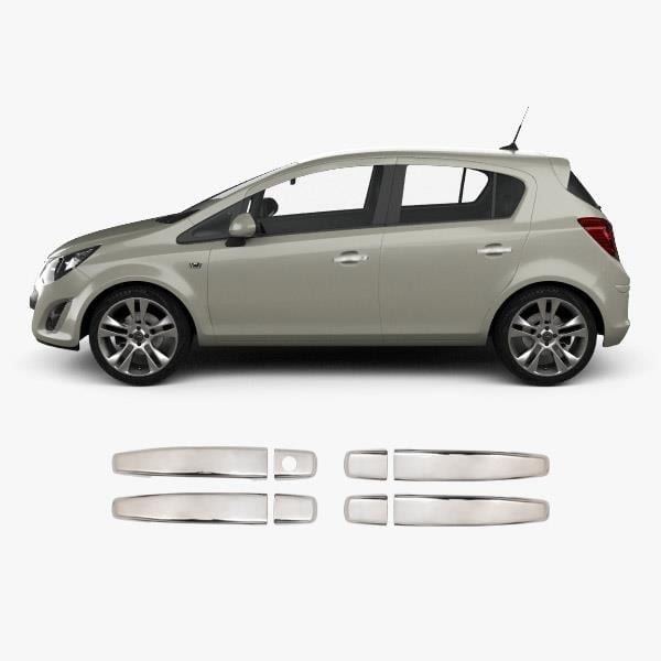 Opel Corsa D (2006-2015) Stainless Steel Chrome Door Handle Covers - 4 Doors