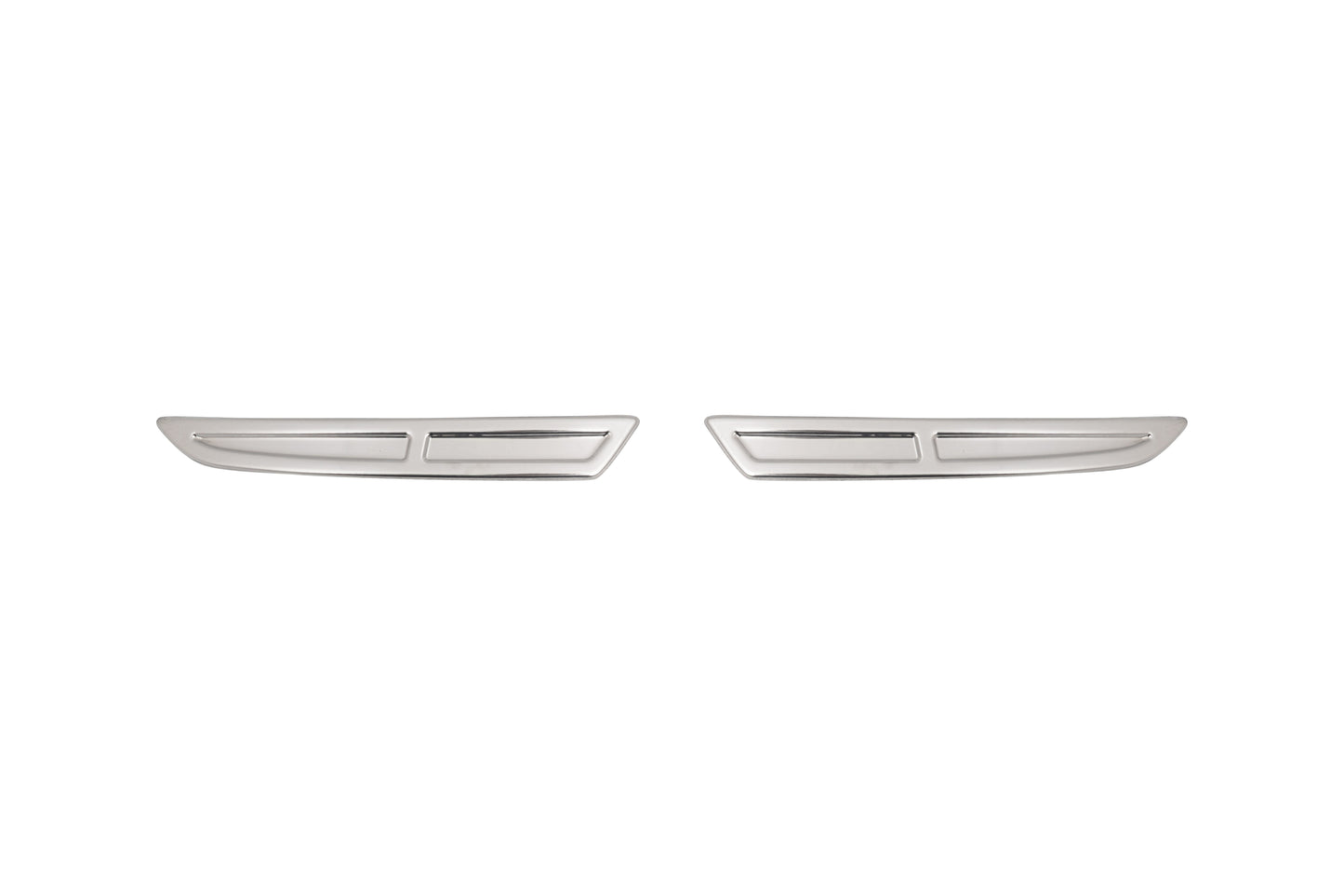 Opel Grandland X (2017-Present) Stainless Steel Chrome Rear Bumper Diffuser Inner Trims - 2 Pieces