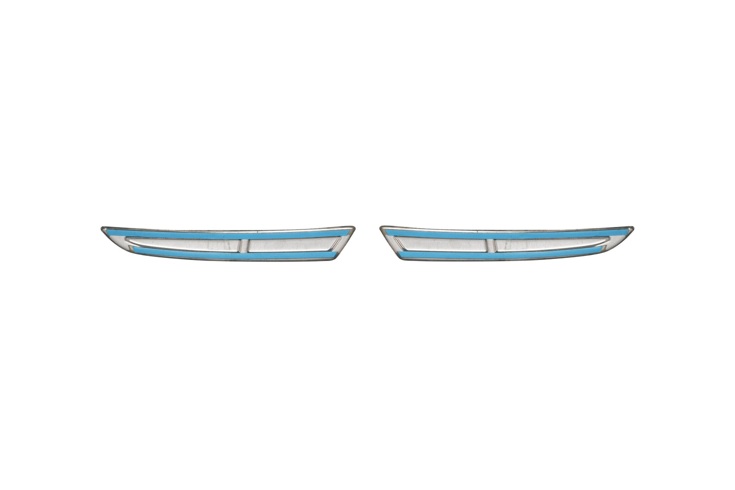 Opel Grandland X (2017-Present) Stainless Steel Chrome Rear Bumper Diffuser Inner Trims - 2 Pieces
