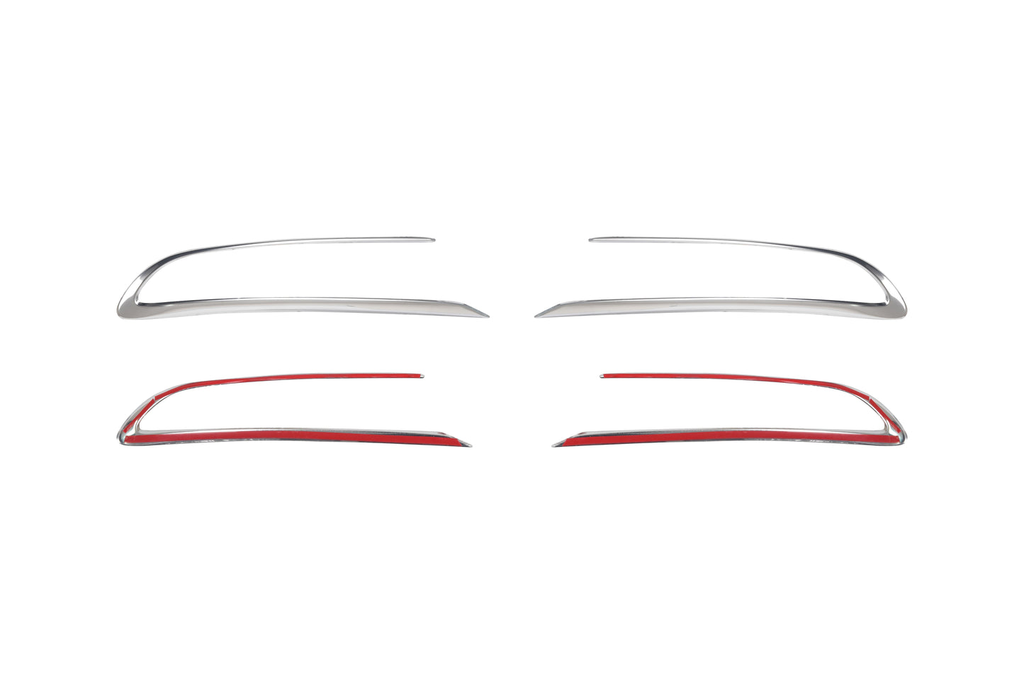 Opel Grandland X (2017-Present) Stainless Steel Chrome Rear Bumper Diffuser Frame Trims - 2 Pieces