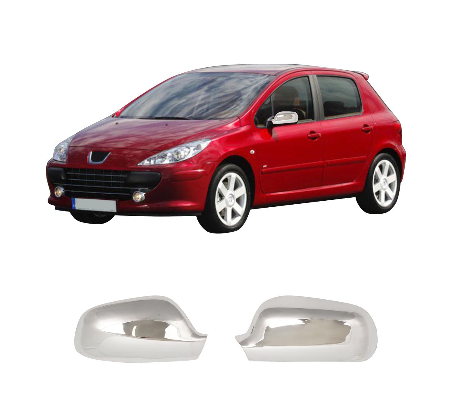 Peugeot 307 2001-2008 stainless steel mirror cover overlay
