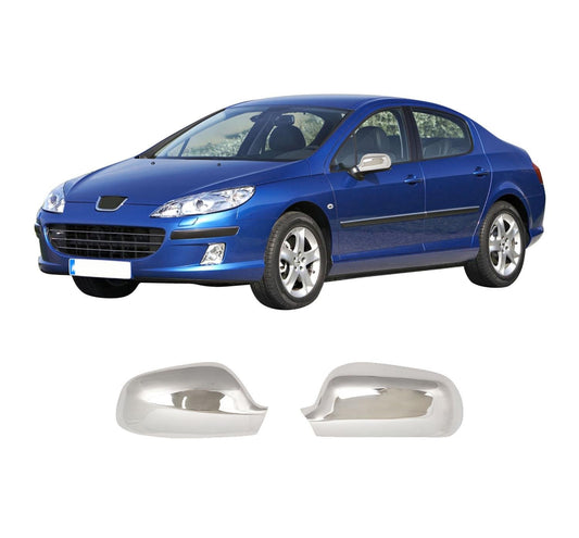 Peugeot 407 2004-2010 Stainless Steel Mirror Covers