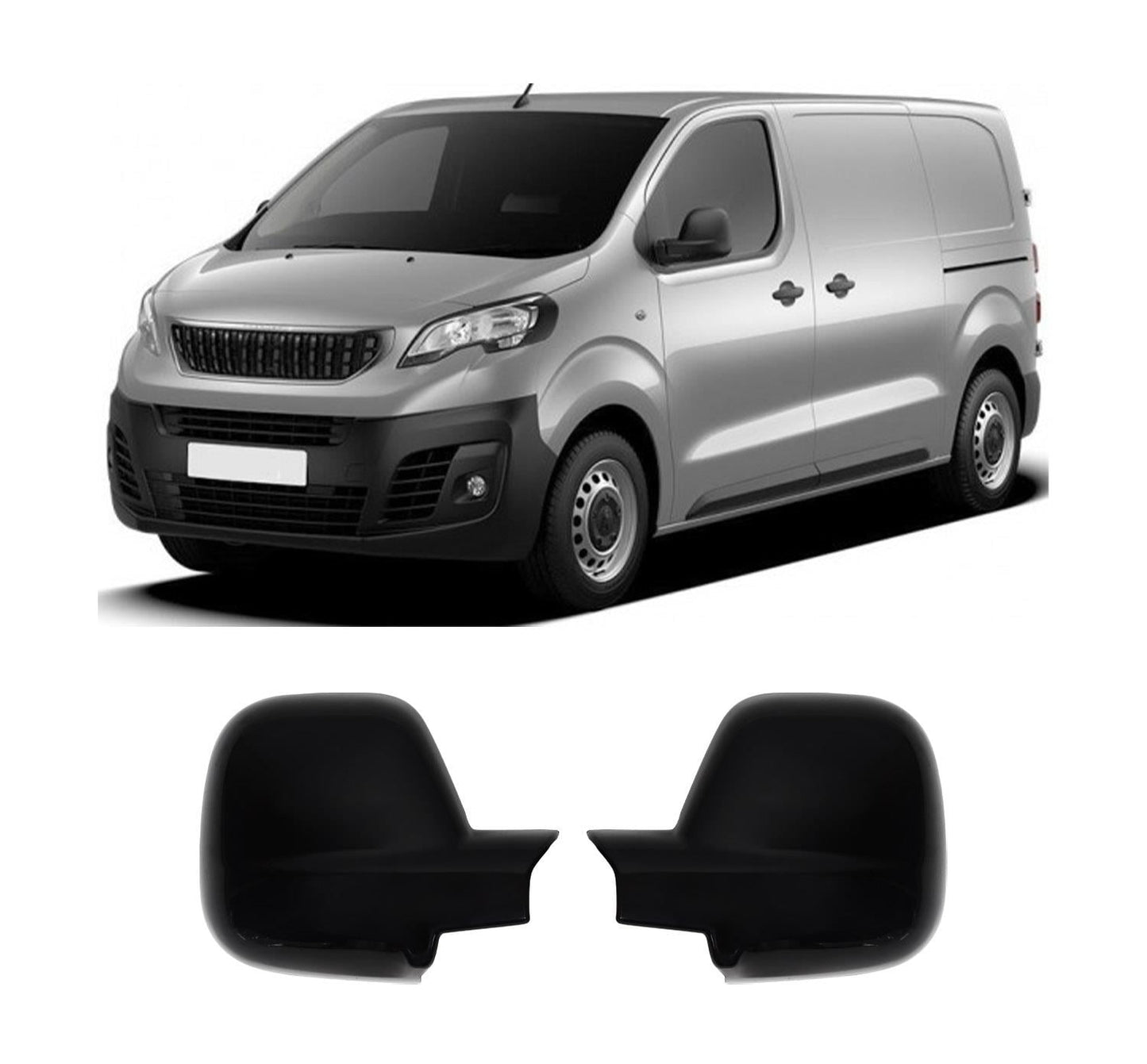 Peugeot Expert III 2017 ABS black mirror cover overlay